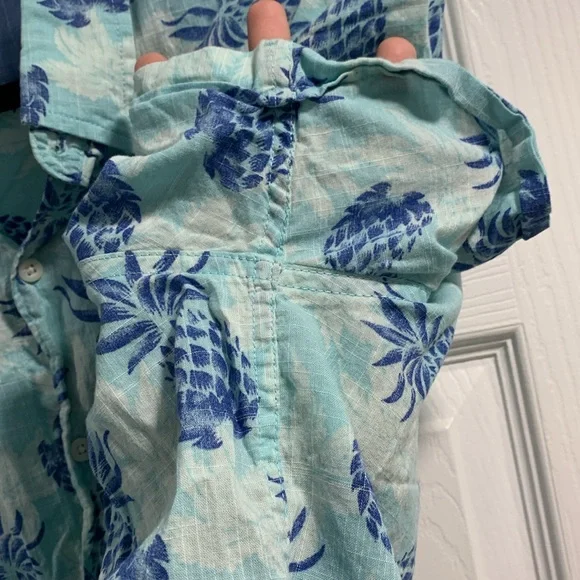 IZOD Saltwater Relaxed Classic Blue Pineapple Button Down - Picture 4 of 10